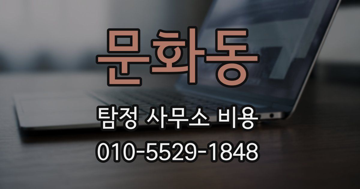 문화동 탐정 사무소 비용