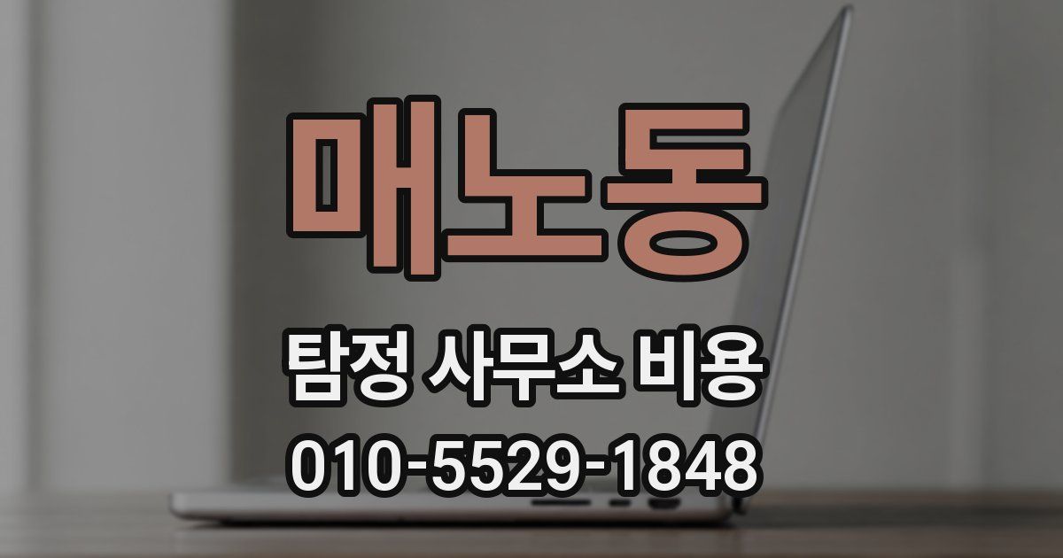 매노동 탐정 사무소 비용