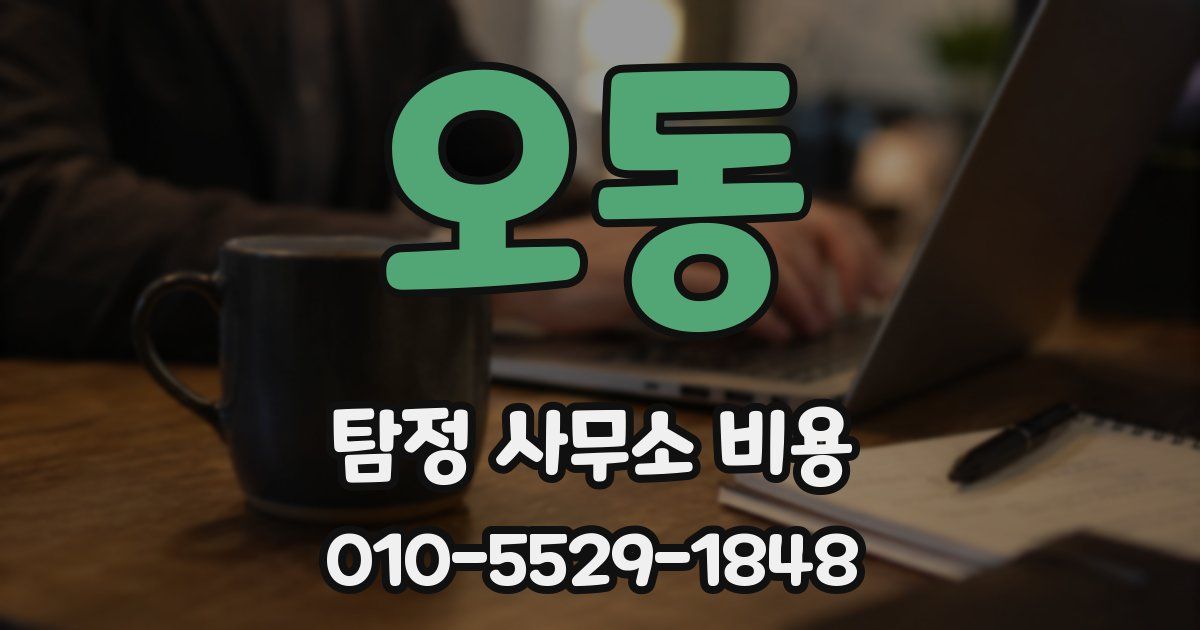 오동 탐정 사무소 비용