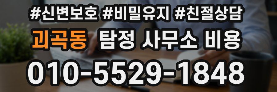 괴곡동 탐정 사무소 비용