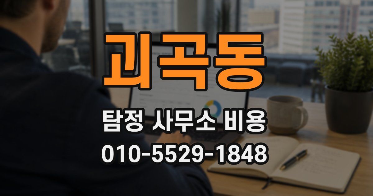괴곡동 탐정 사무소 비용