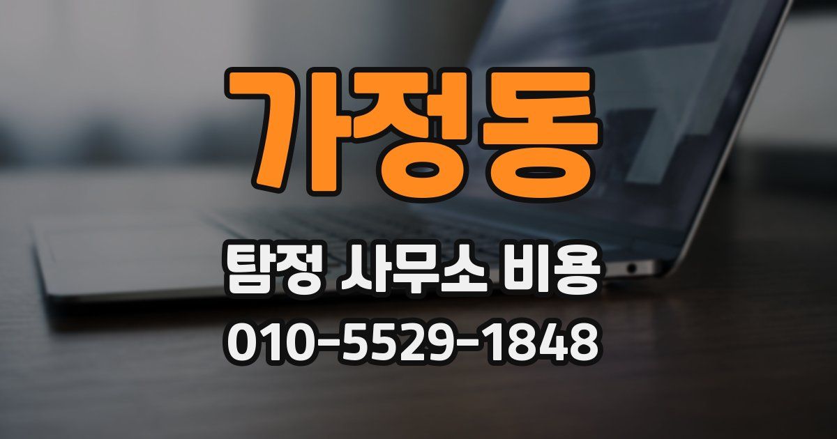 가정동 탐정 사무소 비용