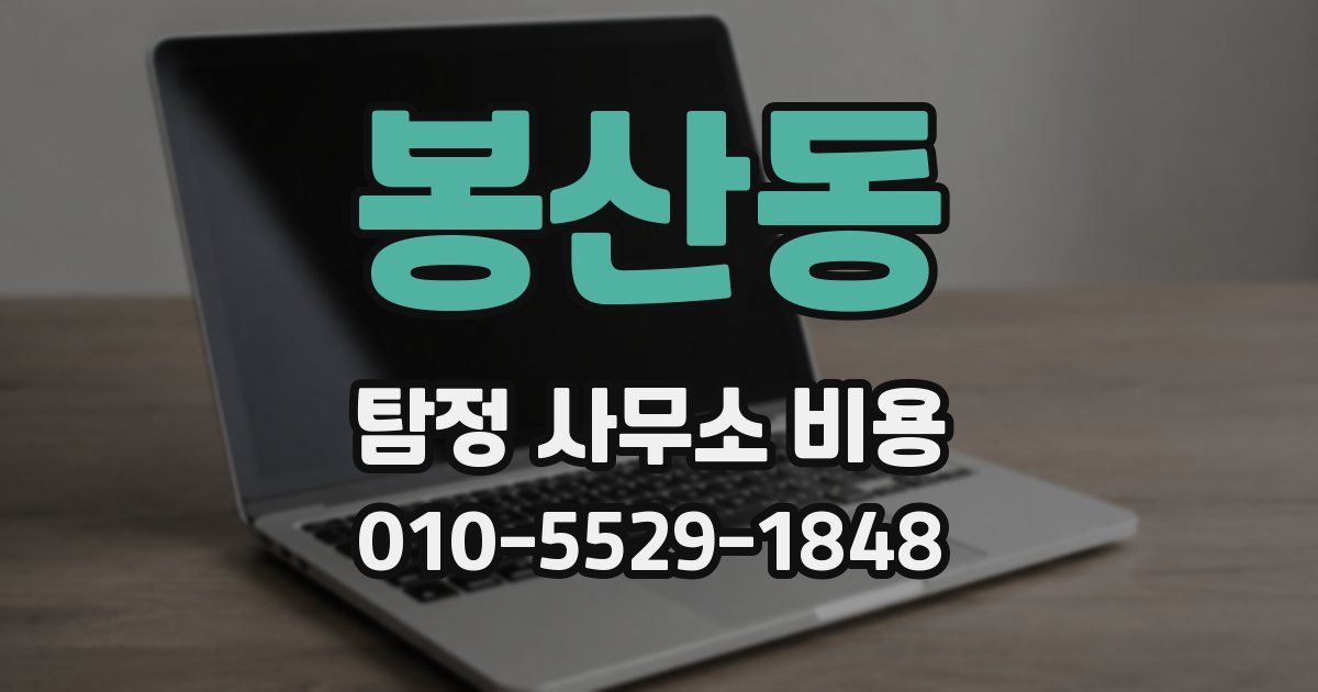봉산동 탐정 사무소 비용