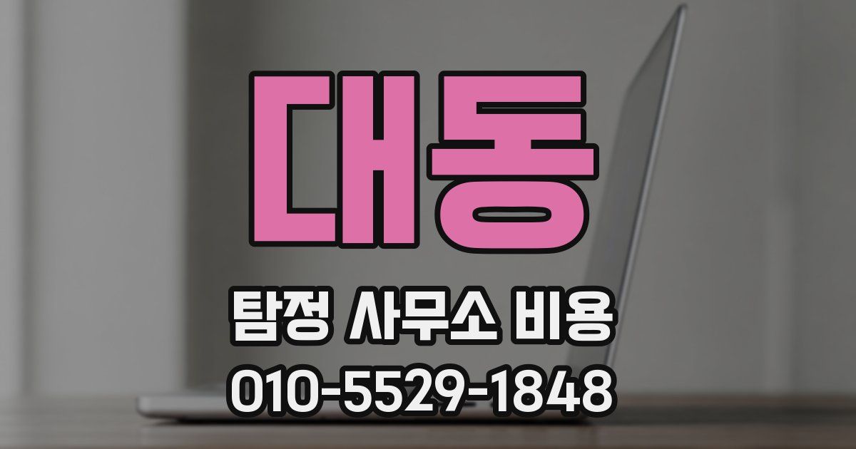 대동 탐정 사무소 비용