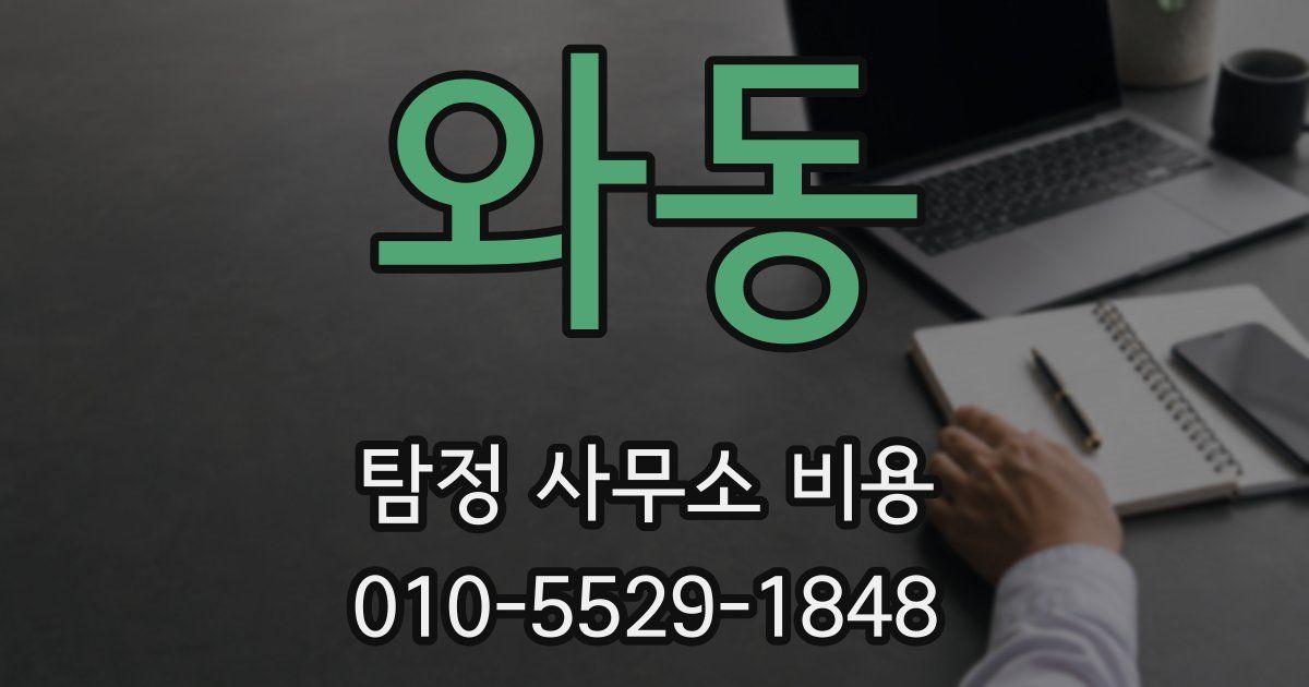 와동 탐정 사무소 비용