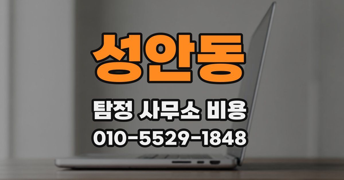 성안동 탐정 사무소 비용