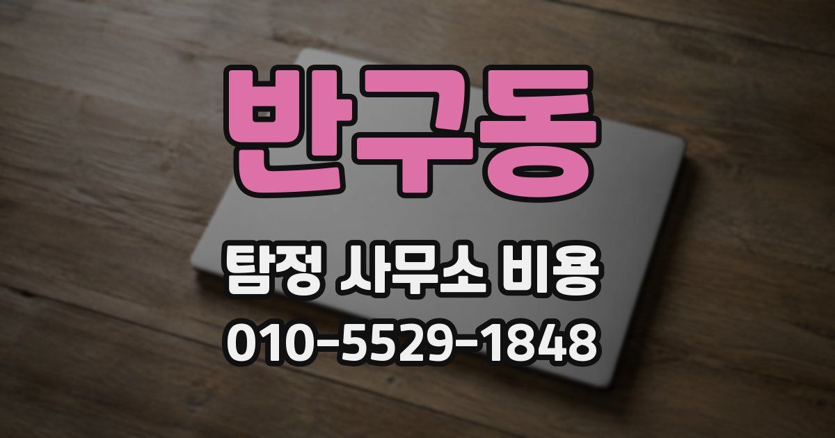 반구동 탐정 사무소 비용