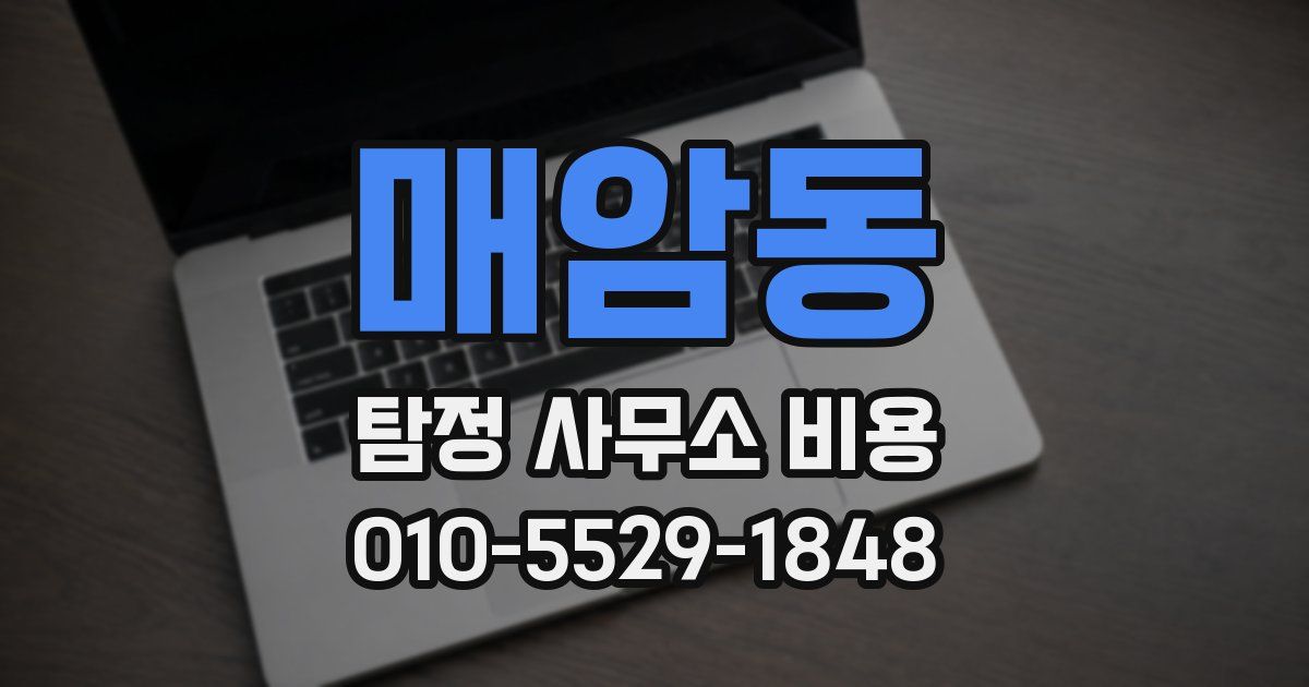 매암동 탐정 사무소 비용