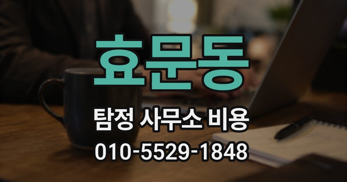 효문동 탐정 사무소 비용
