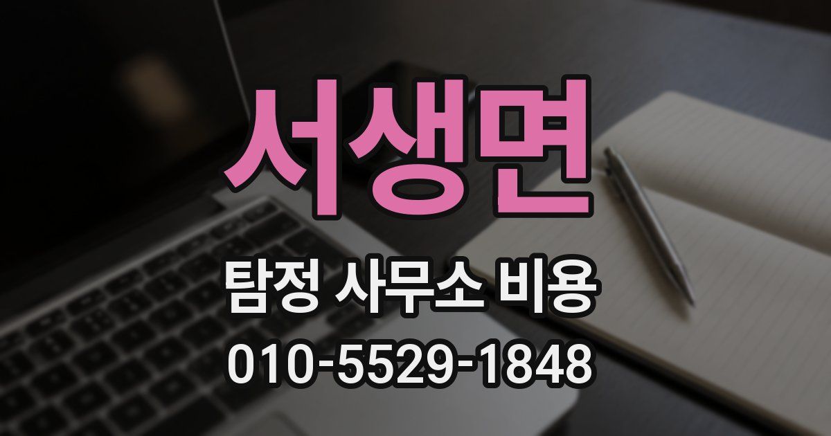 서생면 탐정 사무소 비용