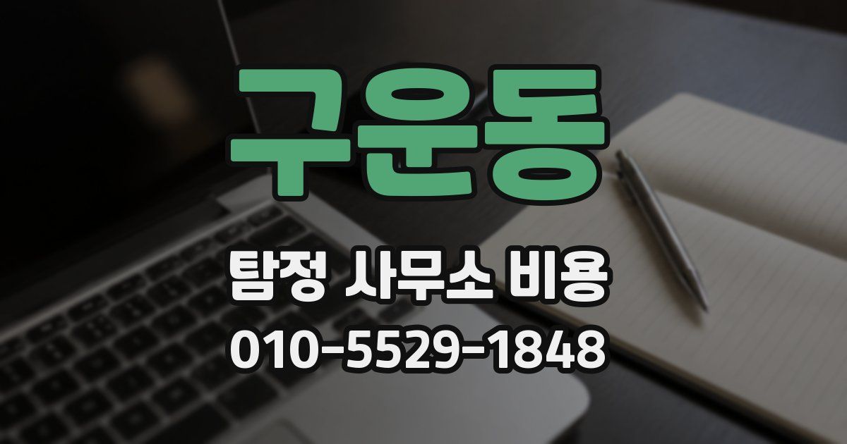 구운동 탐정 사무소 비용