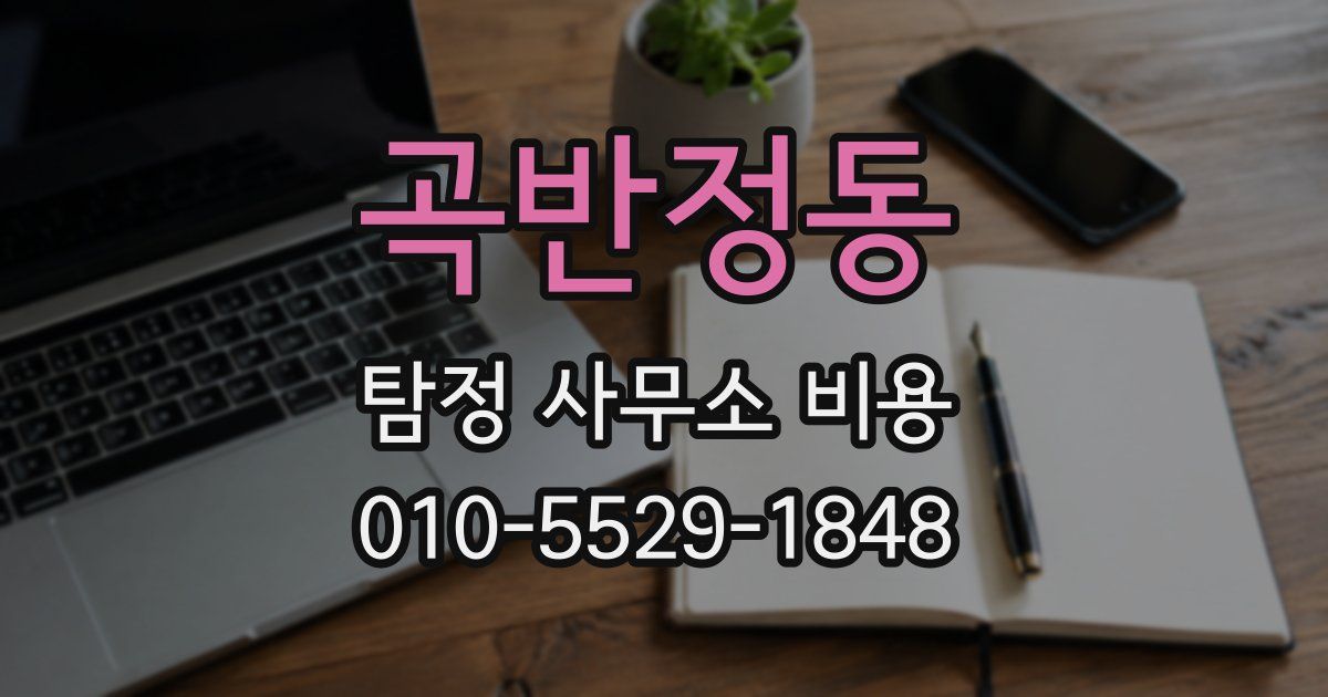 곡반정동 탐정 사무소 비용