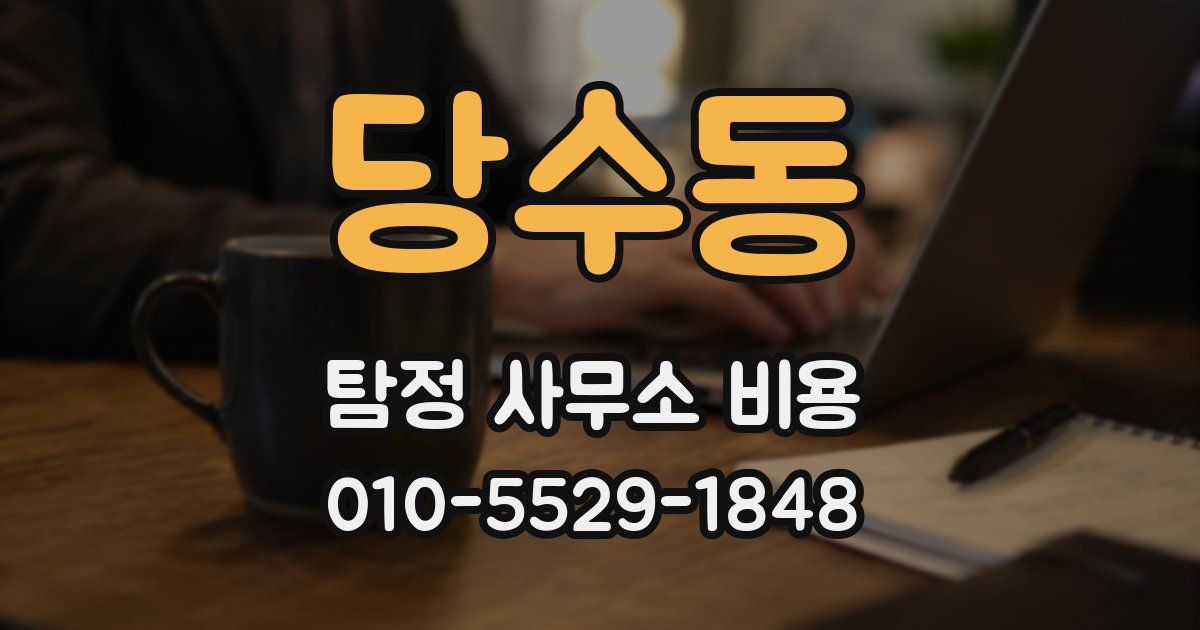 당수동 탐정 사무소 비용