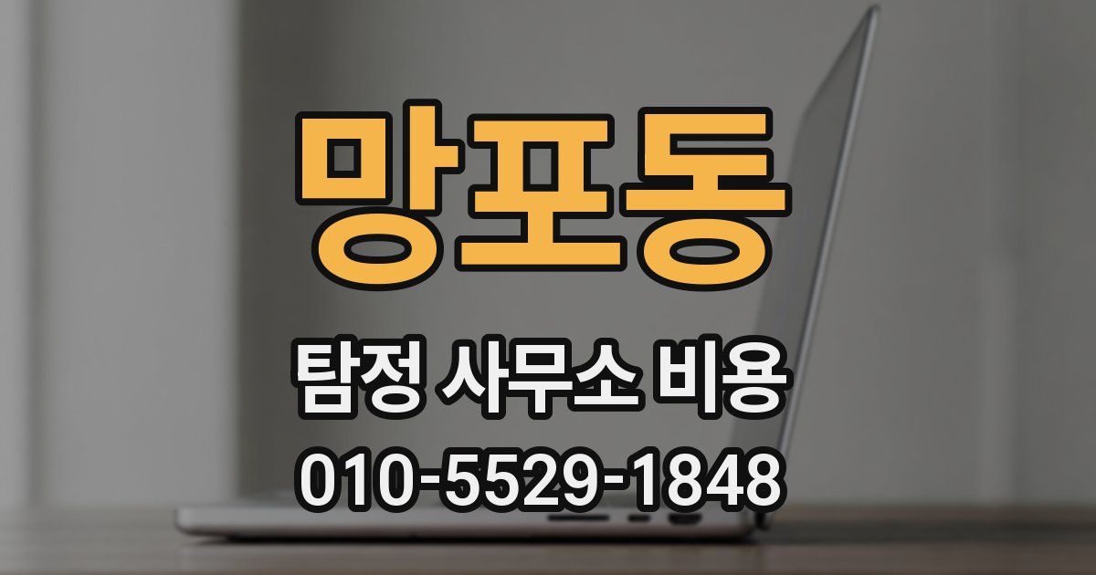망포동 탐정 사무소 비용