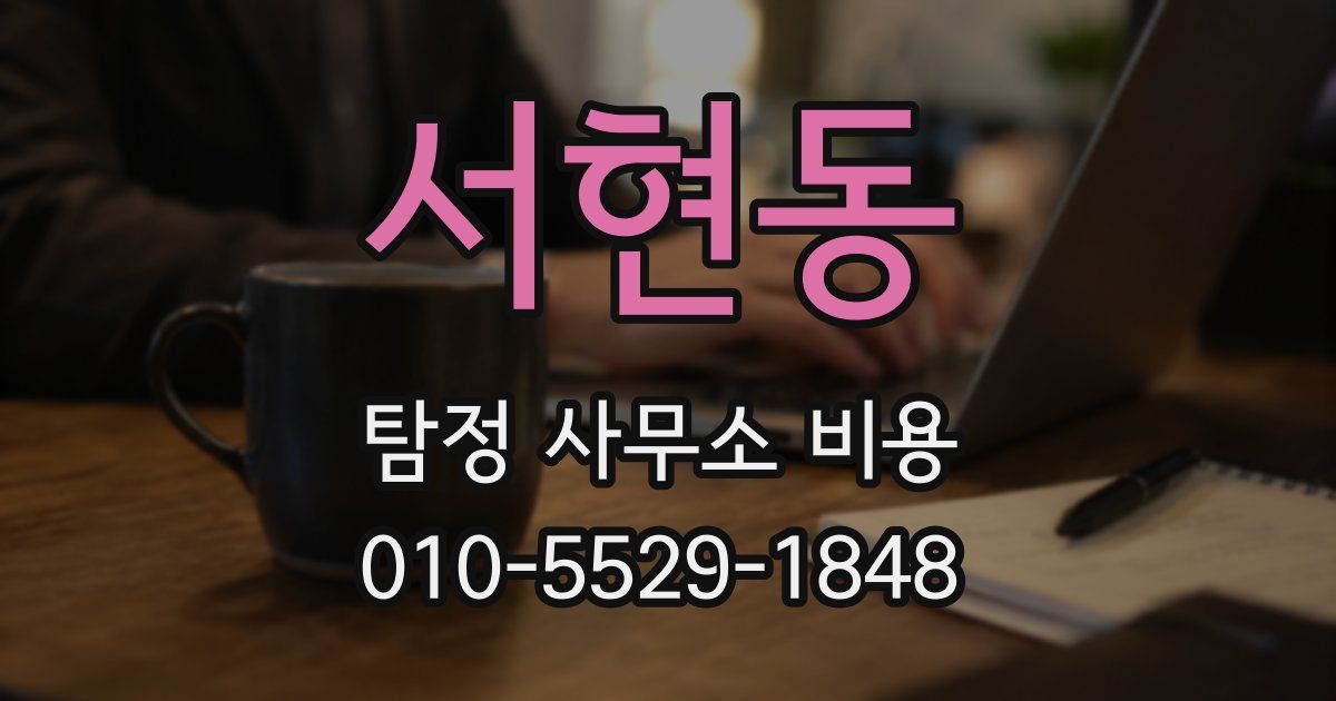 서현동 탐정 사무소 비용