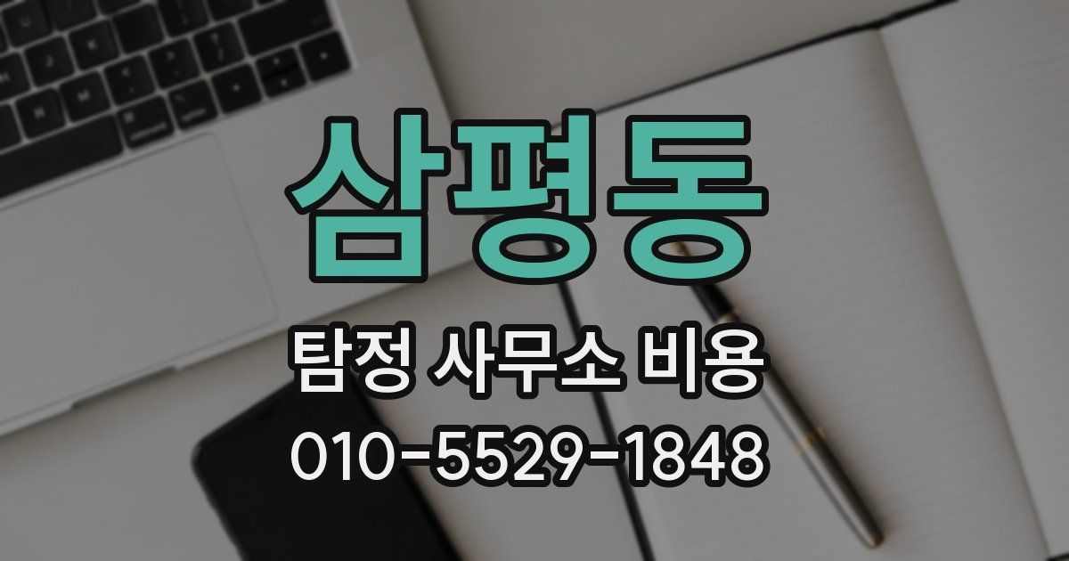 삼평동 탐정 사무소 비용