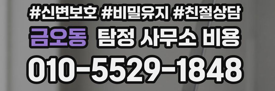 금오동 탐정 사무소 비용