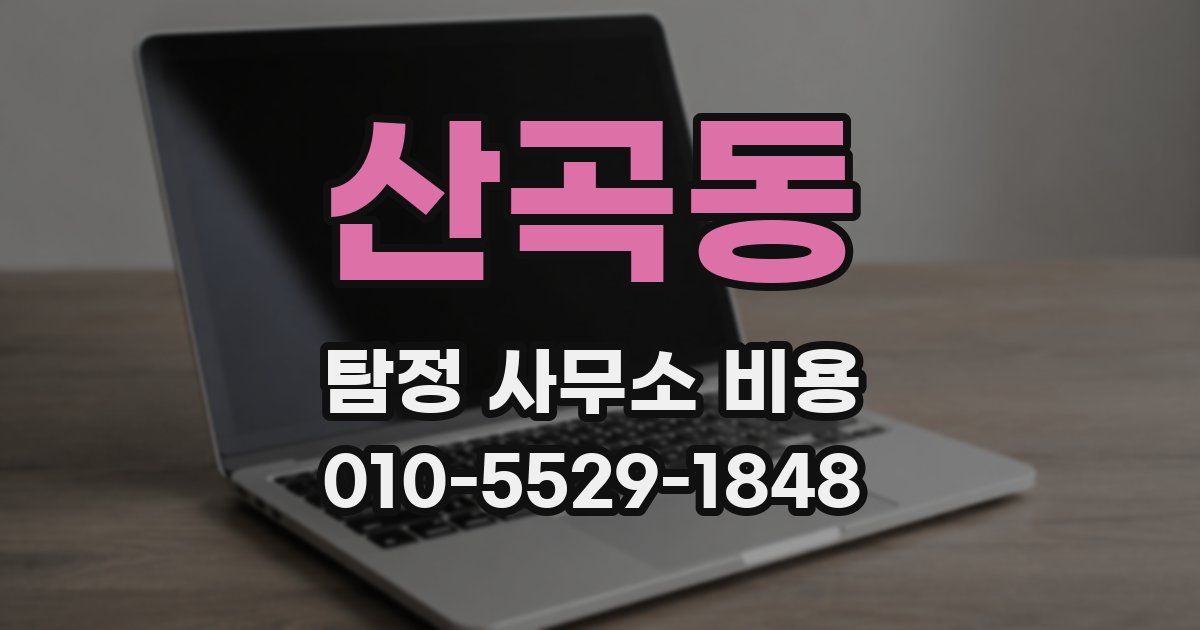 산곡동 탐정 사무소 비용