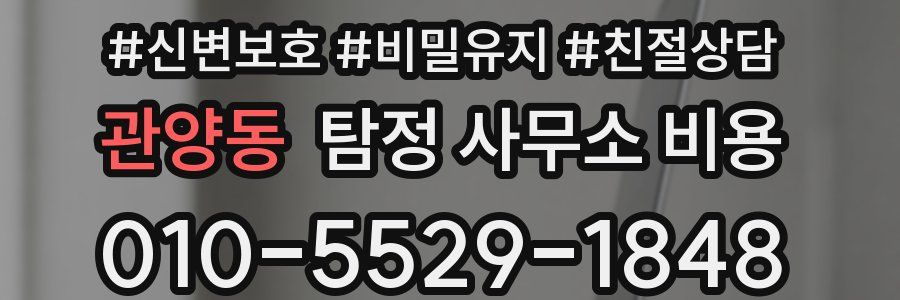 관양동 탐정 사무소 비용