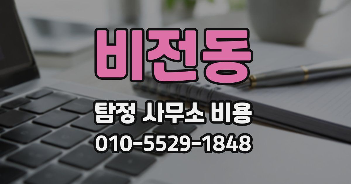 비전동 탐정 사무소 비용