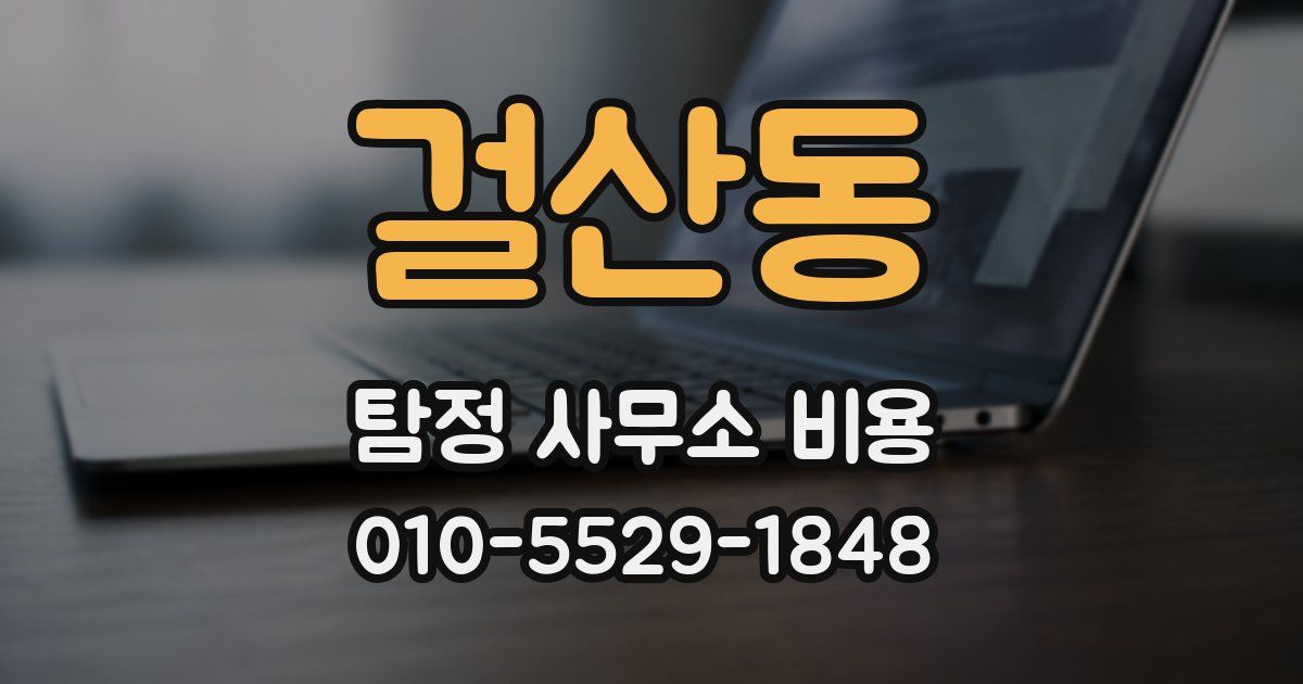 걸산동 탐정 사무소 비용