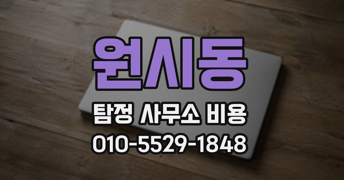 원시동 탐정 사무소 비용
