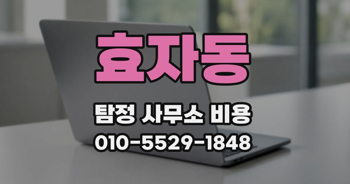 효자동 탐정 사무소 비용