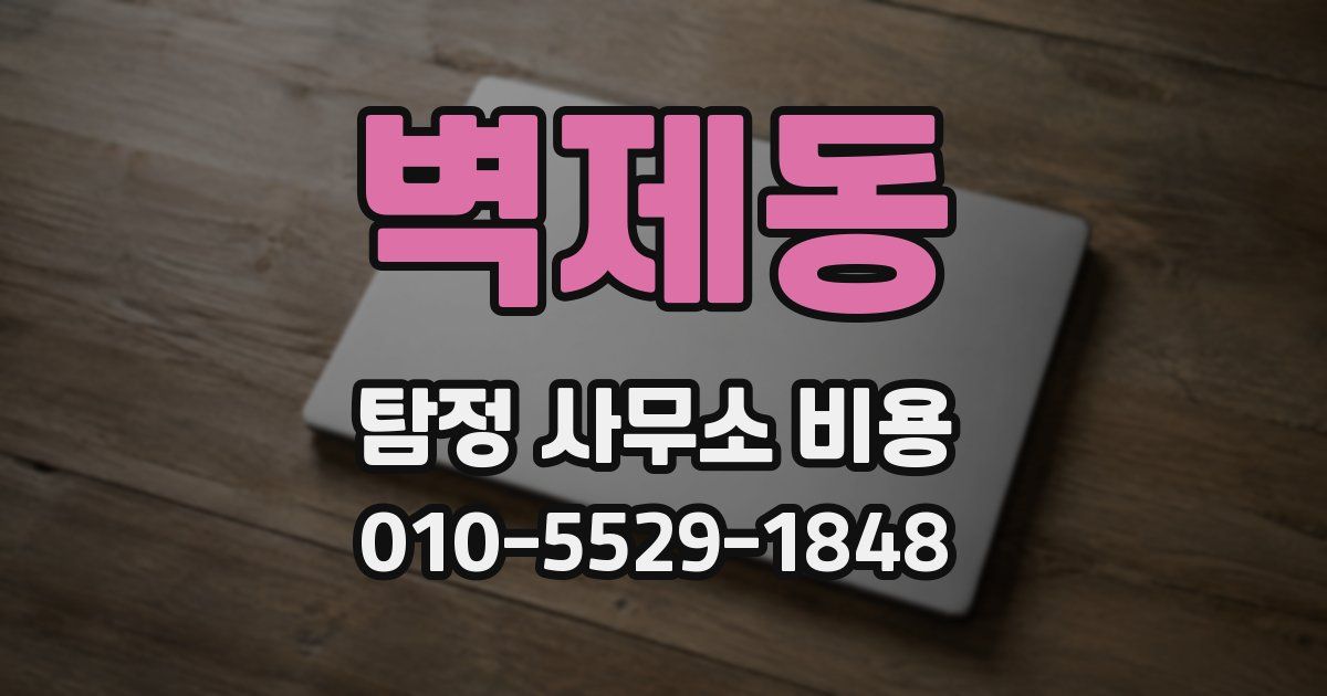 벽제동 탐정 사무소 비용