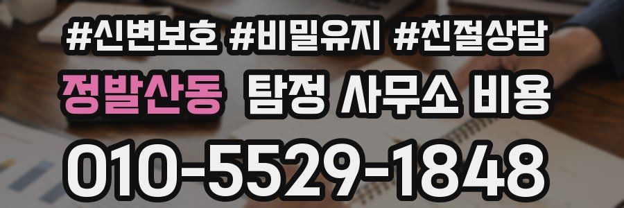 정발산동 탐정 사무소 비용