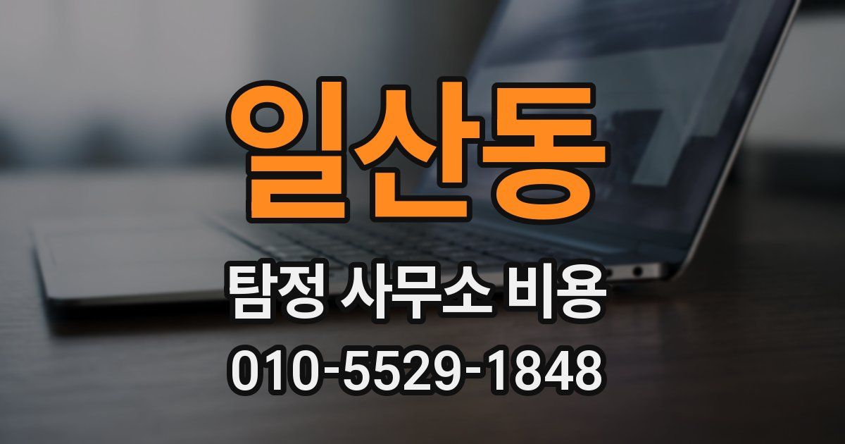 일산동 탐정 사무소 비용
