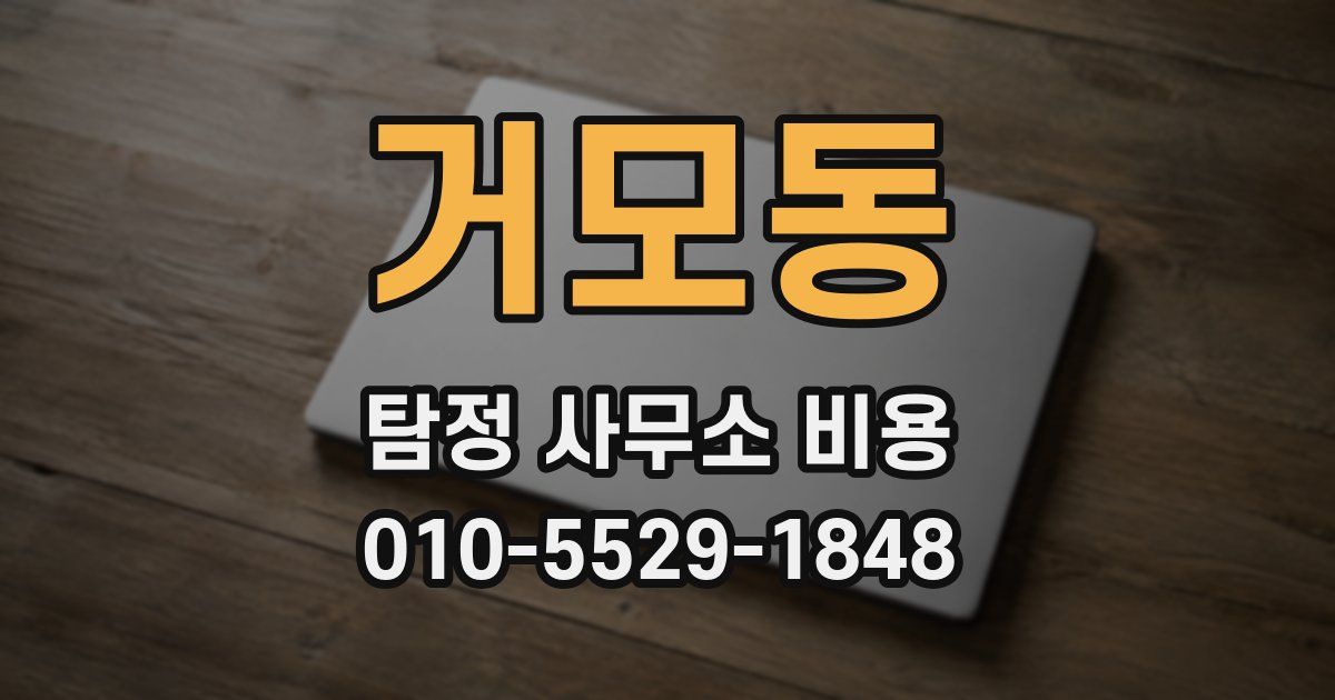 거모동 탐정 사무소 비용