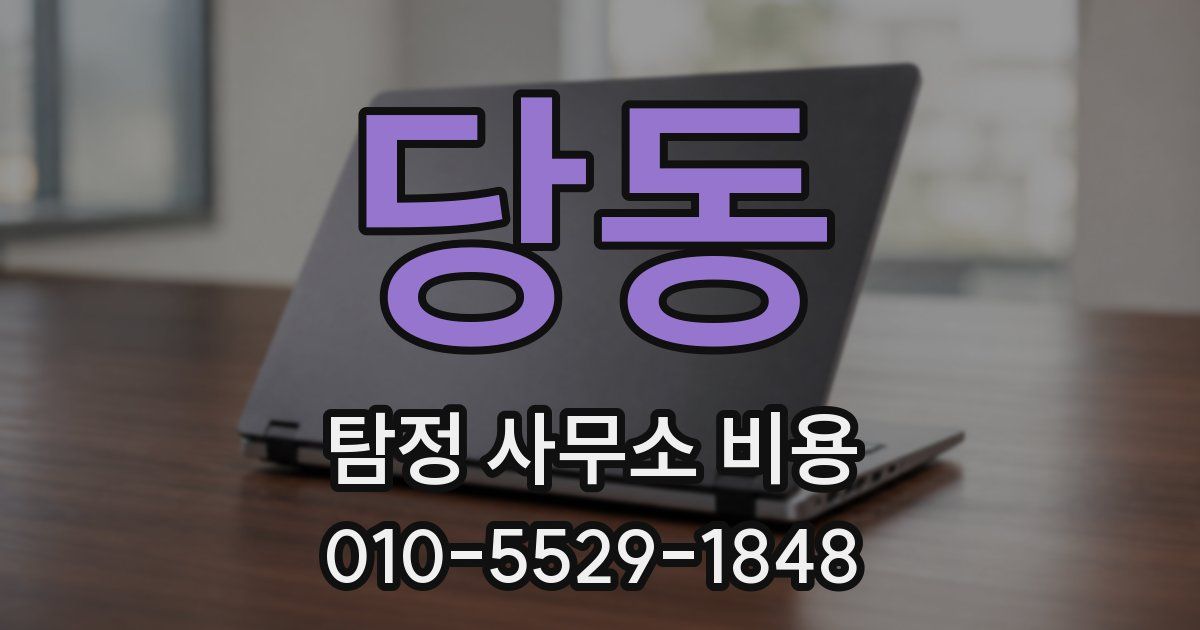 당동 탐정 사무소 비용