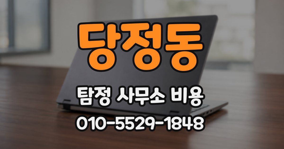당정동 탐정 사무소 비용