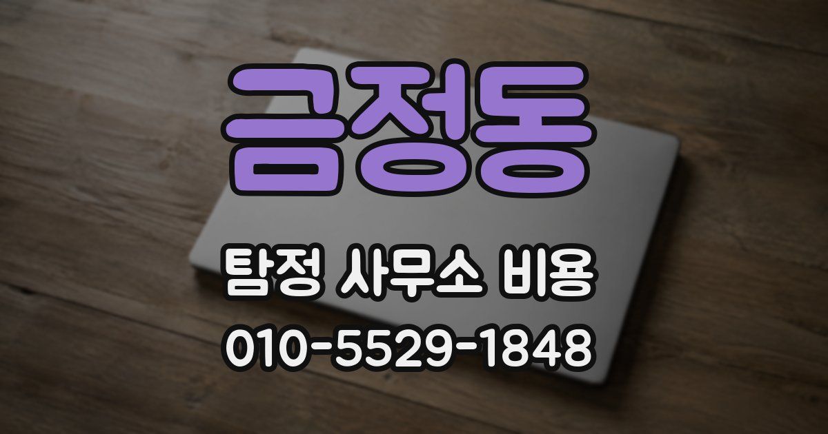 금정동 탐정 사무소 비용