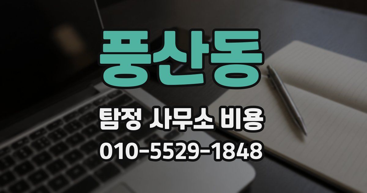 풍산동 탐정 사무소 비용