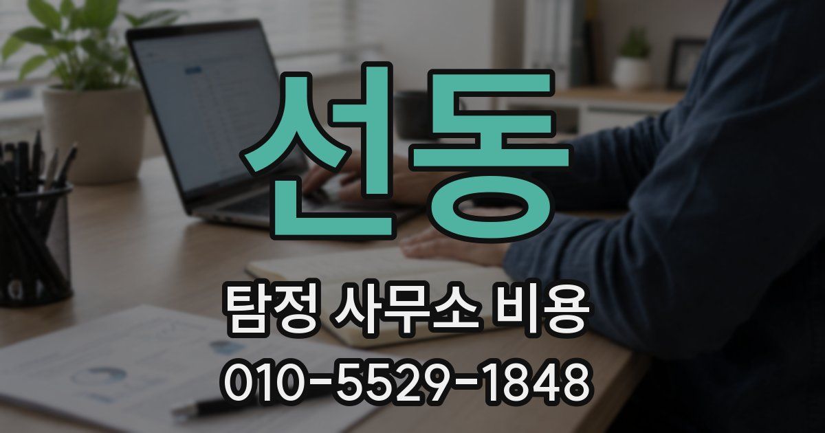 선동 탐정 사무소 비용