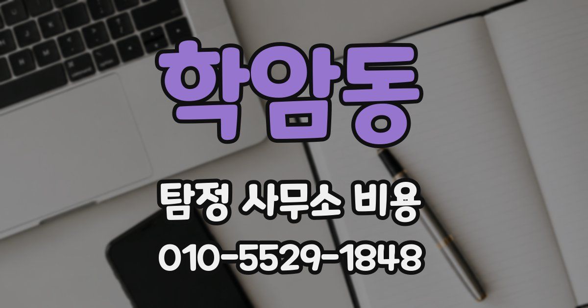 학암동 탐정 사무소 비용
