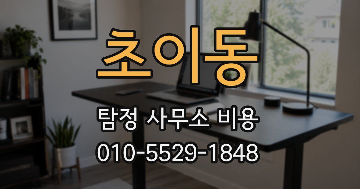 초이동 탐정 사무소 비용