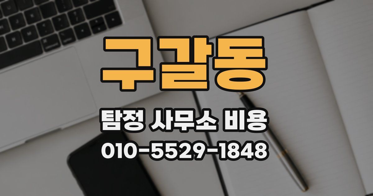 구갈동 탐정 사무소 비용