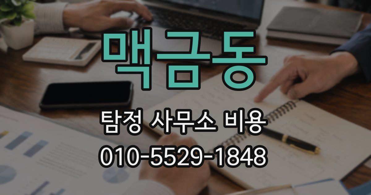 맥금동 탐정 사무소 비용
