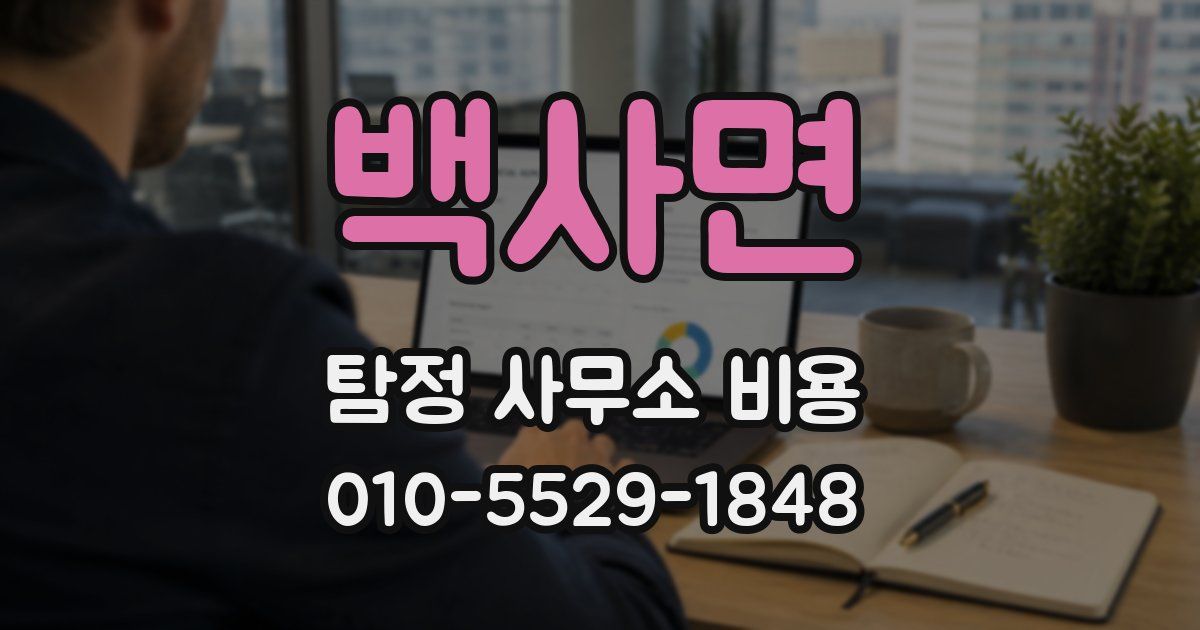 백사면 탐정 사무소 비용