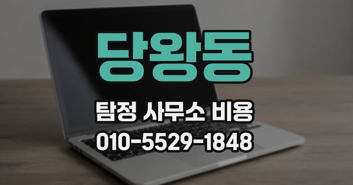 당왕동 탐정 사무소 비용