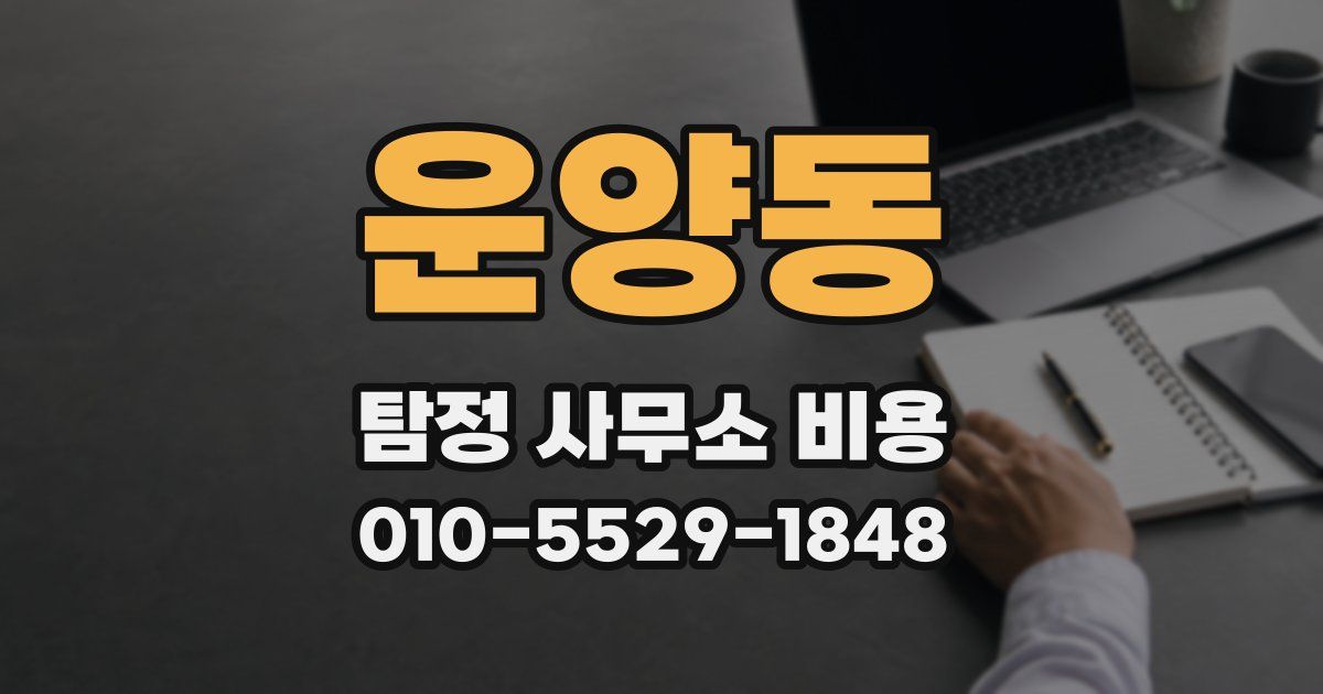 운양동 탐정 사무소 비용