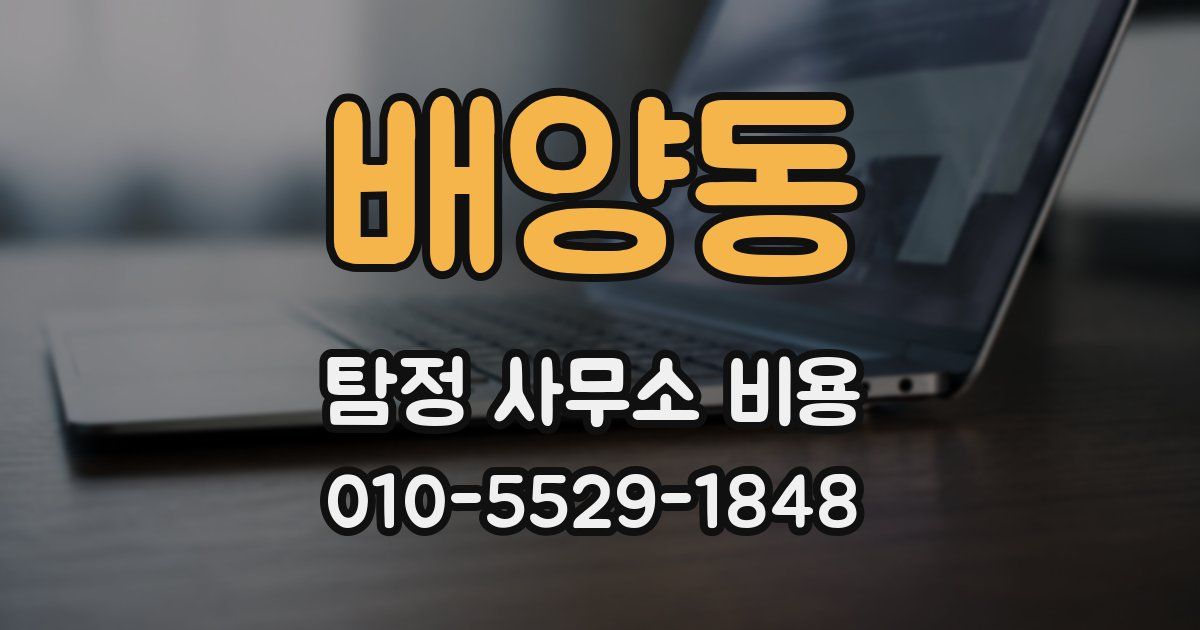 배양동 탐정 사무소 비용