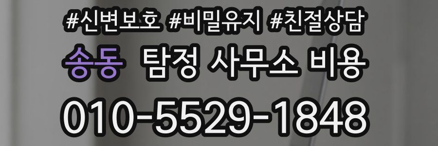 송동 탐정 사무소 비용