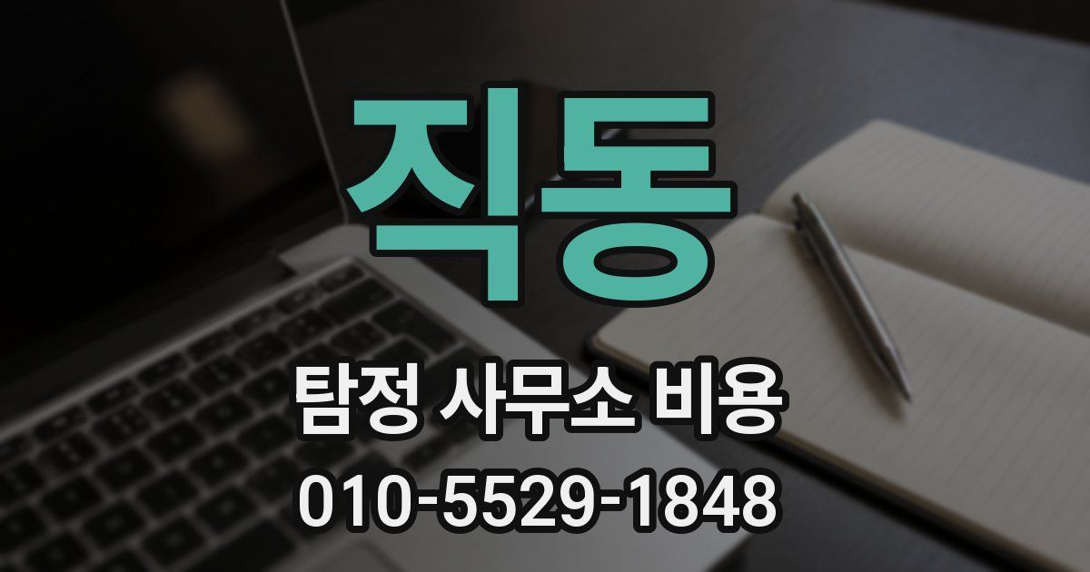 직동 탐정 사무소 비용