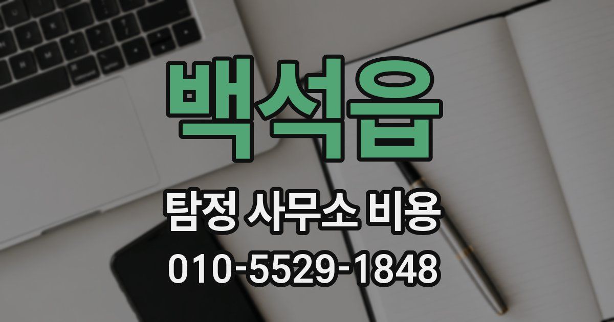 백석읍 탐정 사무소 비용