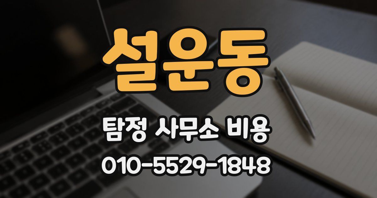 설운동 탐정 사무소 비용