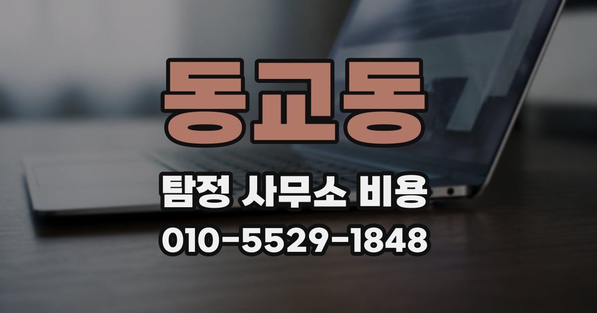 동교동 탐정 사무소 비용