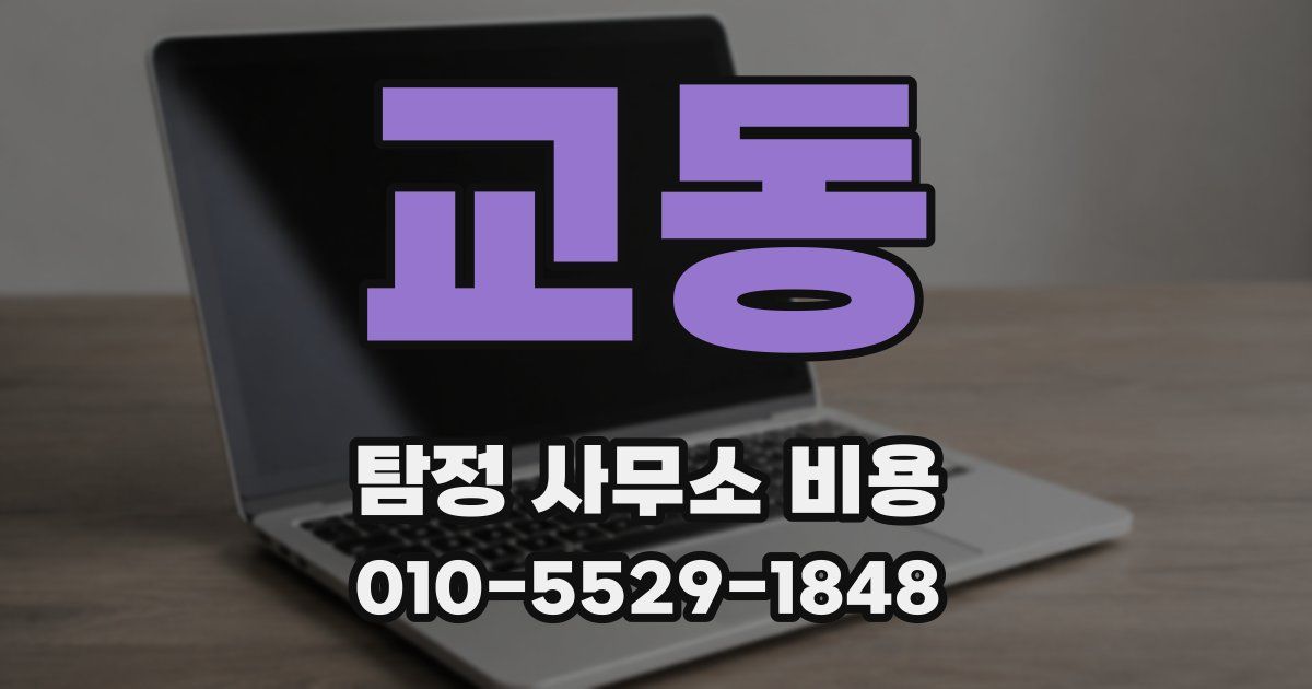 교동 탐정 사무소 비용